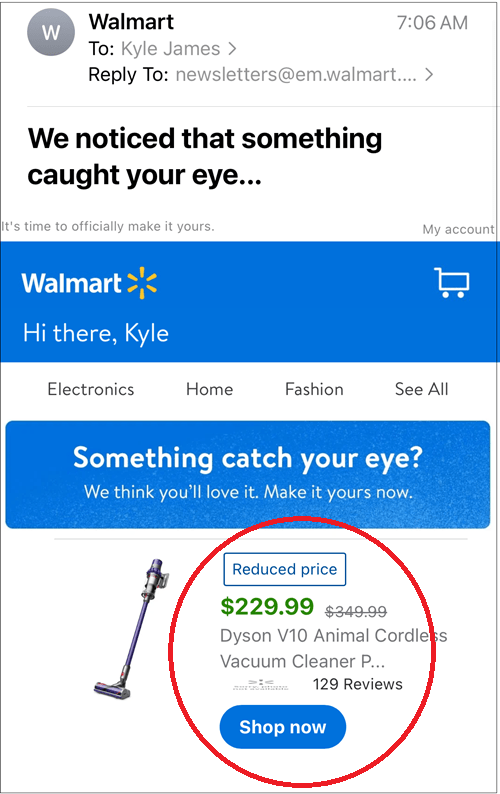 Walmart email