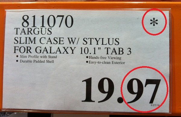 Costco price tag