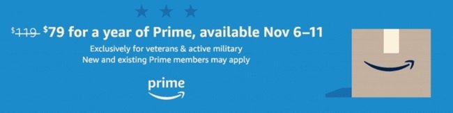 $40 annual discount on Amazon Prime for vets and active military right