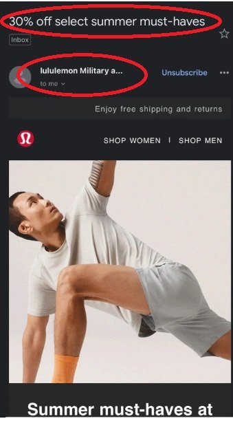 Lululemon 30% military discount