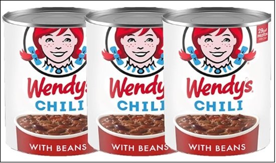 Cans of Wendy's chili